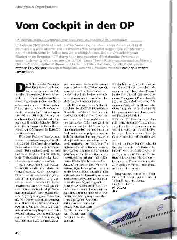 Vorschauseite 1: Vom Cockpit in den OP