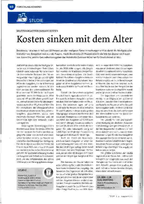 Vorschauseite 1: Kosten sinken mit dem Alter