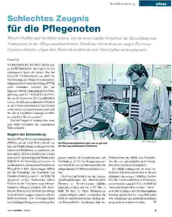 Vorschauseite 1: Schlechtes Zeugnis für die Pflegenoten