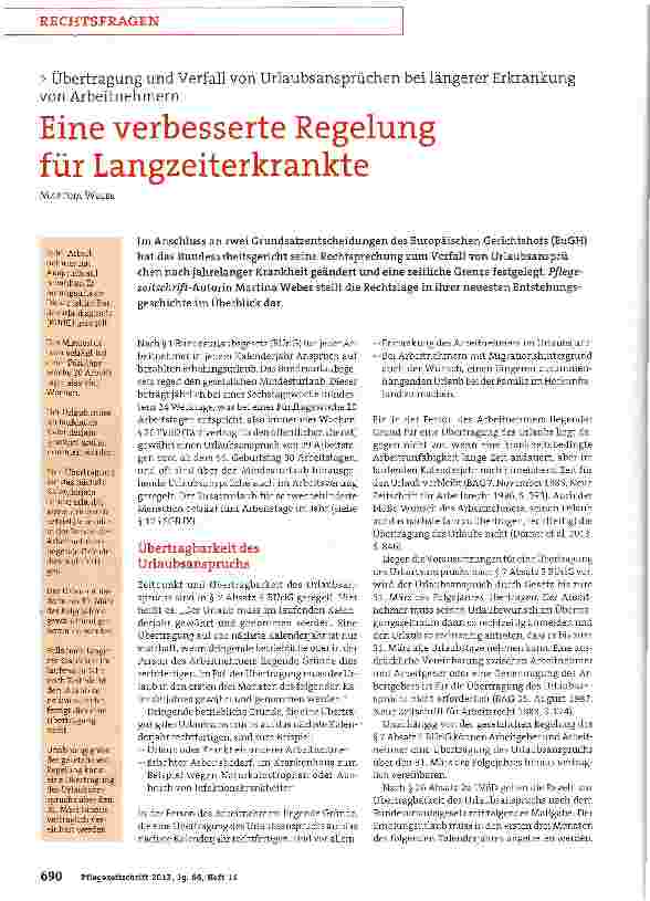 Vorschauseite 1: Eine verbesserte Regelung für Langzeiterkrankte