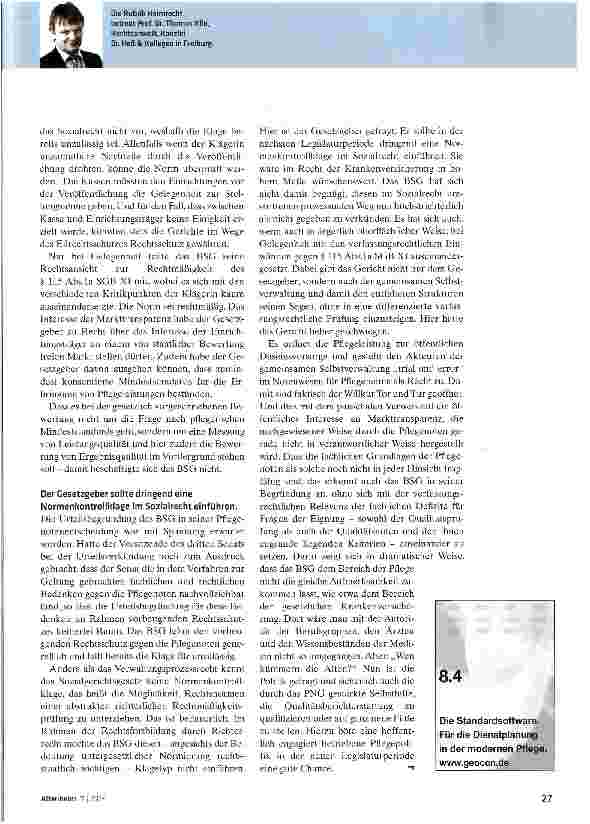 Vorschauseite 2: Es gibt keinen vorbeugenden Rechtsschutz gegen Pflegenoten
