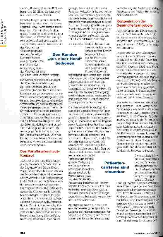 Vorschauseite 3: Medizin-Markt vor neuen Entscheidungen Hauptstadtkongress beschäftigte sich mit Fragen der Angebotspolitik und Leistungsplanung