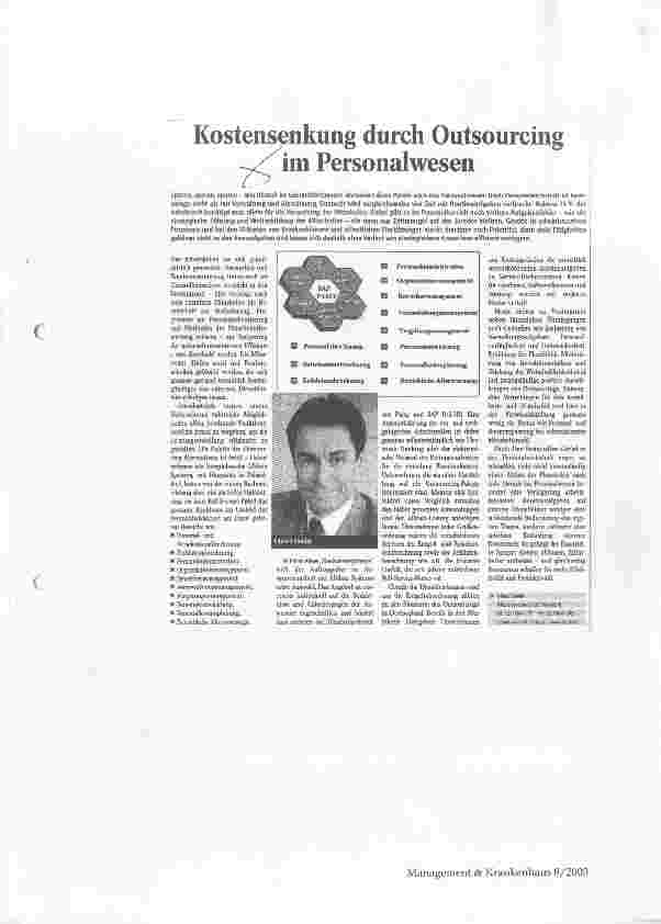 Vorschauseite 1: Kostensenkung durch Outsourcing im Personalwesen
