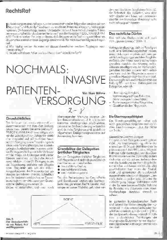 Vorschauseite 1: Nochmals: Invasive Patientenversorgung