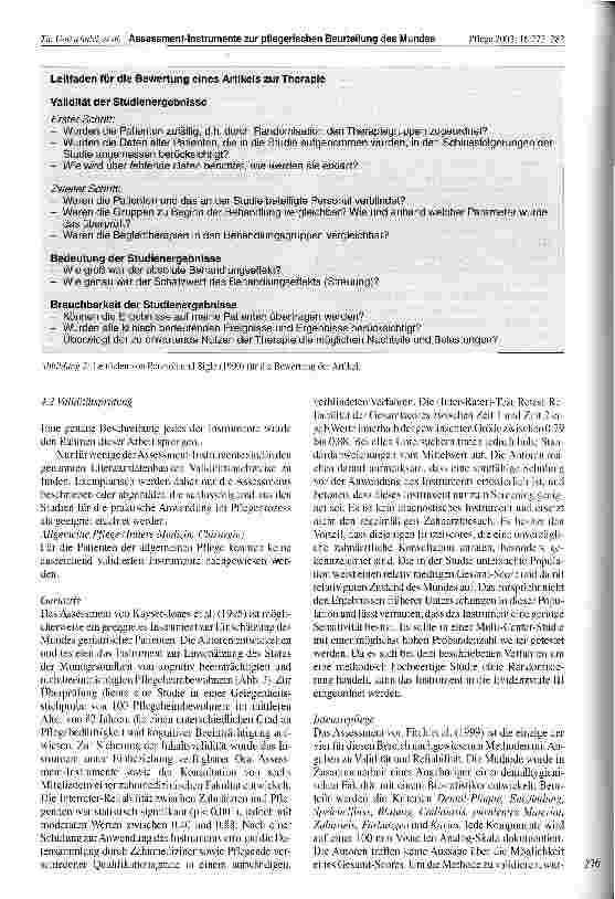 Vorschauseite 4: Assessment-Instrumente zur pflegerischen Beurteilung des Mundes Ein Literaturreview