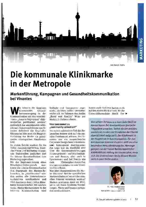 Vorschauseite 1: Die kommunale Klinikmarke in der Metropole