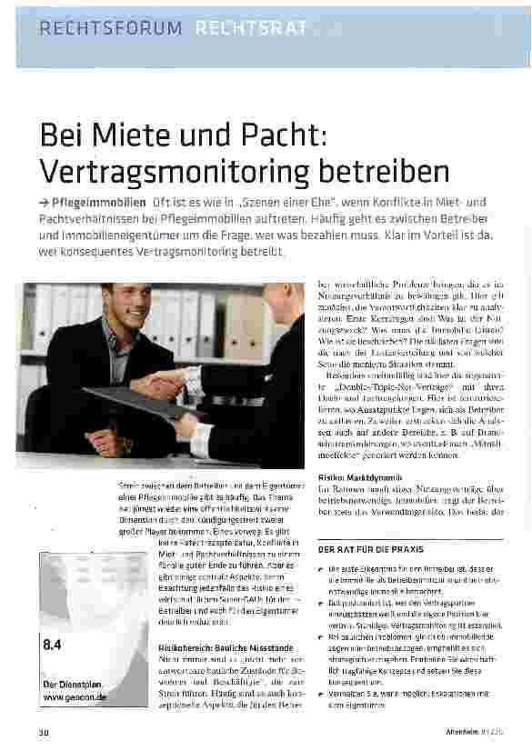 Vorschauseite 1: Bei Miete und Pacht: Vertragsmonitoring betreiben