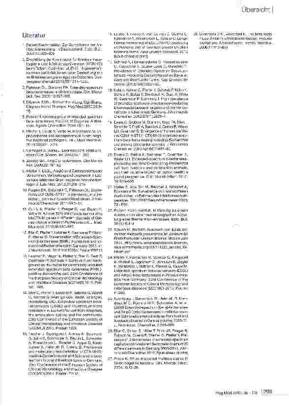 Vorschauseite 6: ESBL-Bildner als Infektionserreger beim Menschen und die Frage nach dem zoonotischen Reservoir