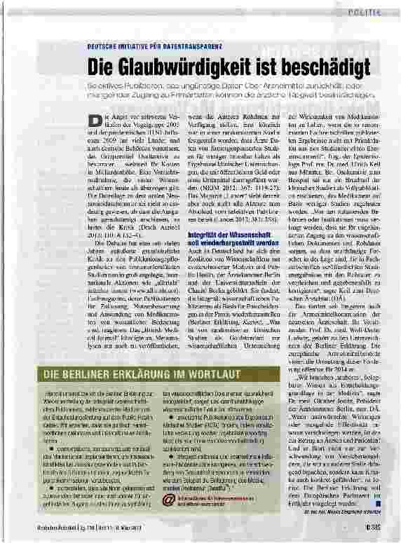Vorschauseite 1: Die Glaubwürdigkeit ist beschädigt