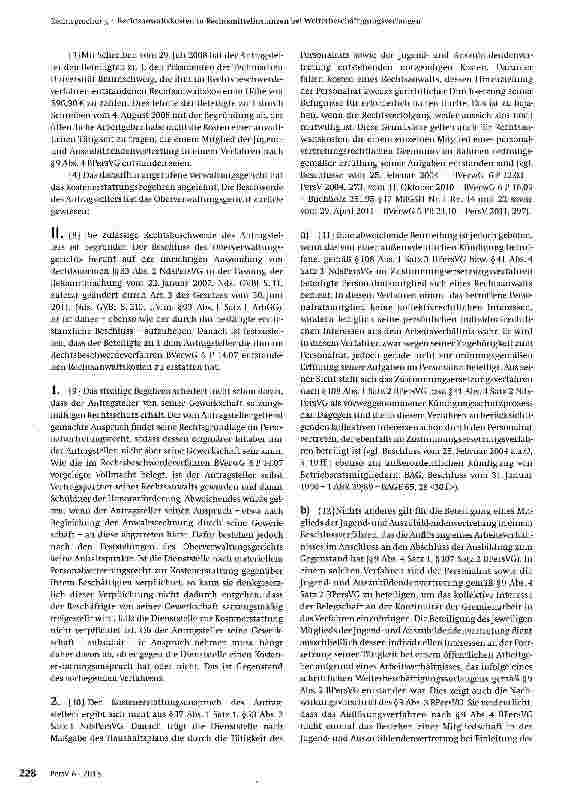 Vorschauseite 2: Rechtsanwaltskosten in Rechtsmittelinstanzen bei Weiterbeschäftigungsverlangen