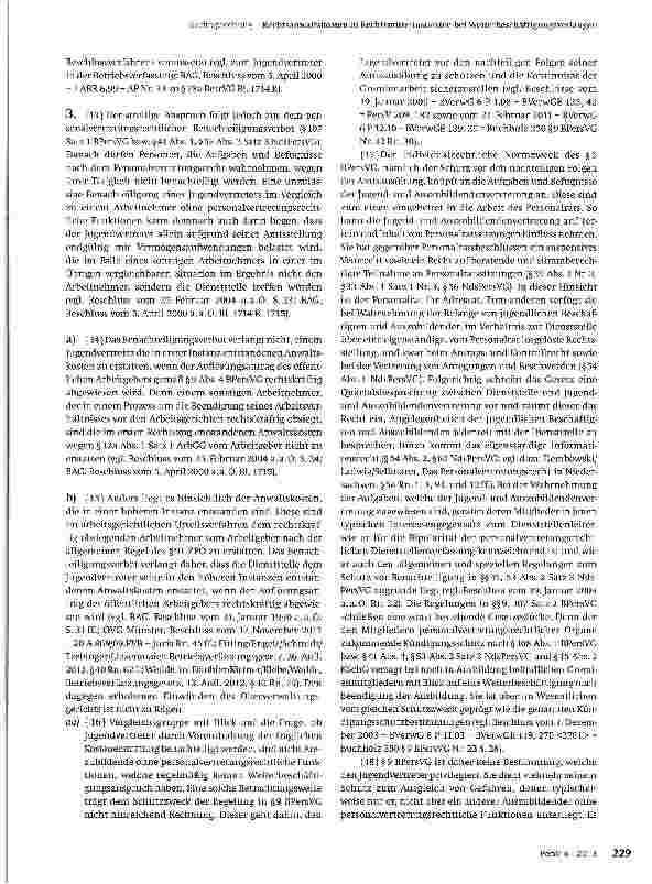 Vorschauseite 3: Rechtsanwaltskosten in Rechtsmittelinstanzen bei Weiterbeschäftigungsverlangen