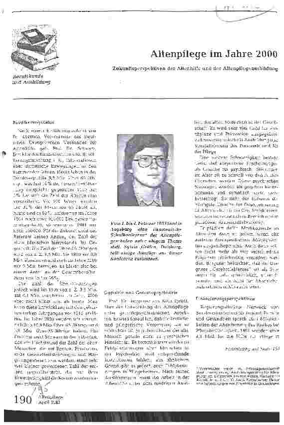 Vorschauseite 1: Altenpflege im Jahre 2000