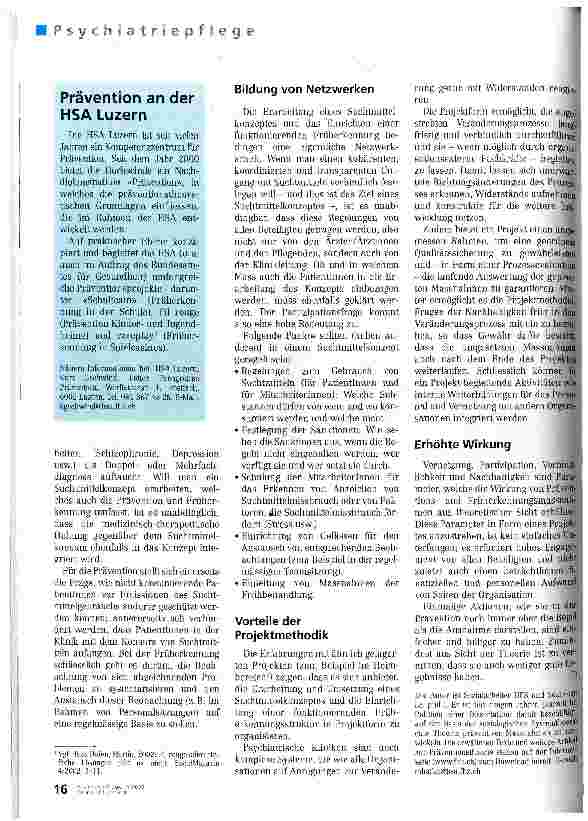 Vorschauseite 3: Prävention und Früherkennung von Substanzenmissbrauch