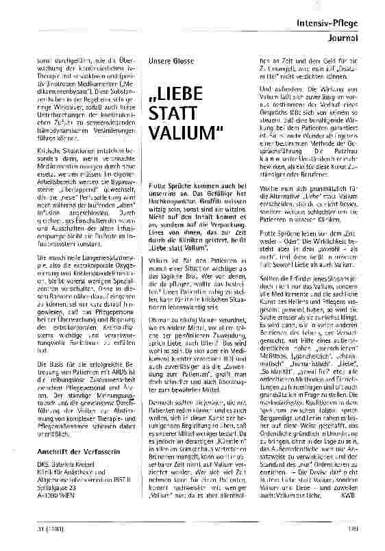 Vorschauseite 5: Pflegerische Aspekte bei der Behandlung von Patienten mit ARDS Aus der Klinik für Anästhesie und Allgemeine Intensivnedizin