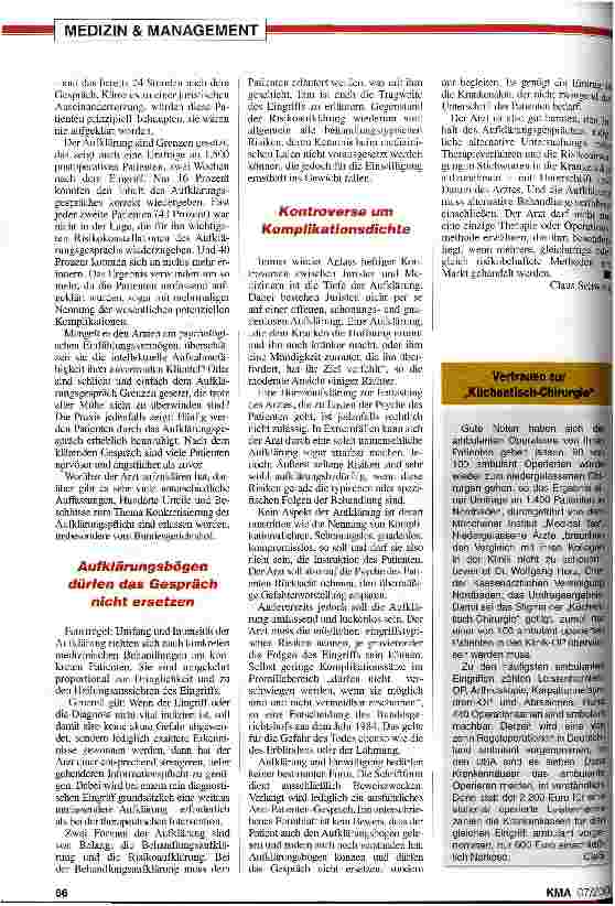 Vorschauseite 3: Ambulantes Operieren: Gefährliche Visitenkarten-Chirurgie