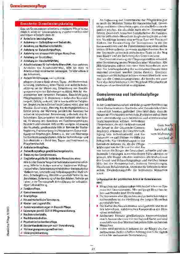 Vorschauseite 2: Die Pflege in das Zusammenleben integrieren