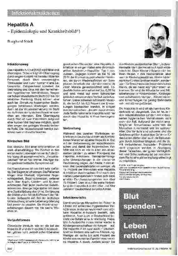 Vorschauseite 1: Hepatitis A Epidemiologie und Krankheitsbild