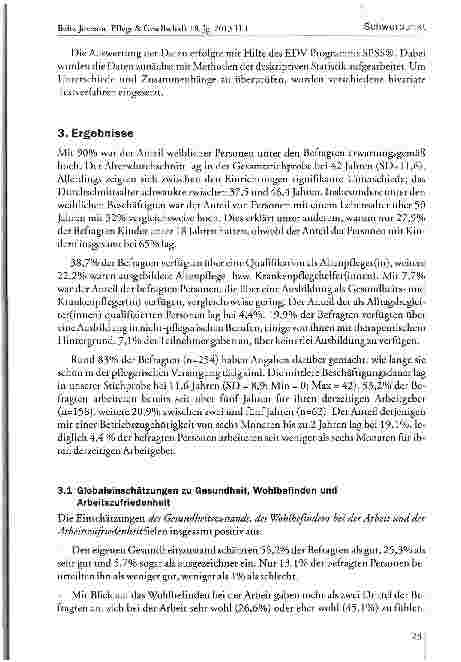 Vorschauseite 5: Gesundheitsund Arbeitssituation von Pflegenden in der stationären Langzeitversorgung