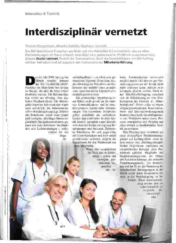 Vorschauseite 1: Interdisziplinär vernetzt