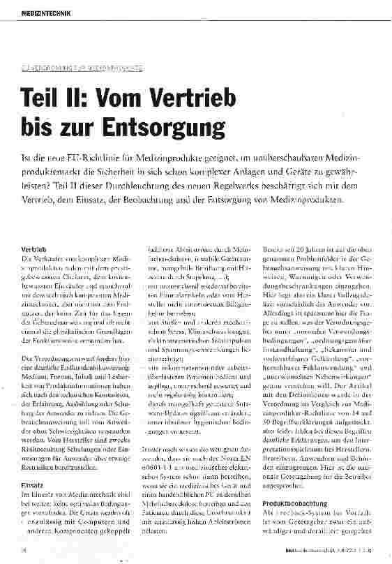 Vorschauseite 1: Teil II: Vom Vertrieb bis zur Entsorgung