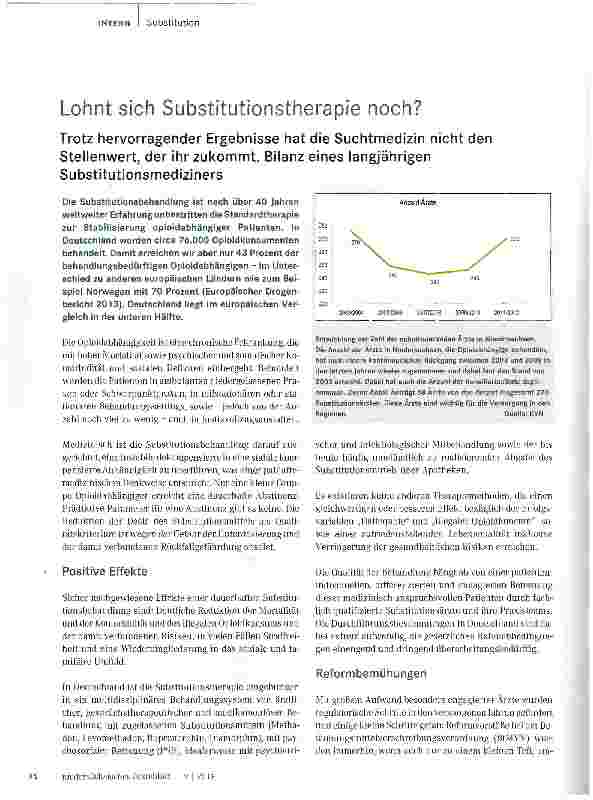 Vorschauseite 1: Lohnt sich Substitutionstherapie noch?