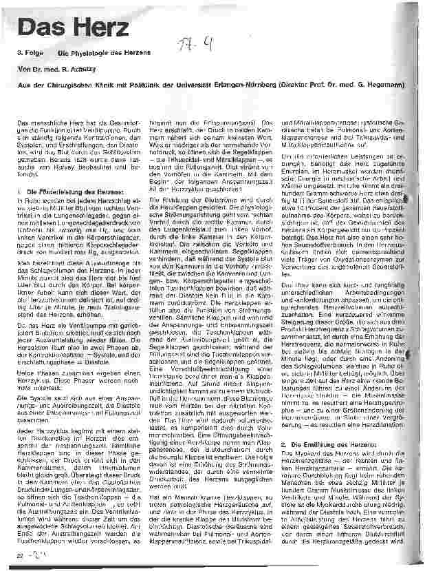 Vorschauseite 1: Das Herz 3. Folge: Die Physiologie des Herzens