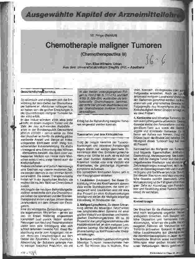 Vorschauseite 1: Chemotherapie maligner Tumoren