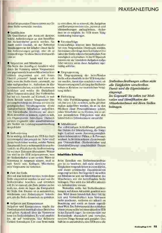 Vorschauseite 2: Stellenbeschreibung: Praxisanleiterin