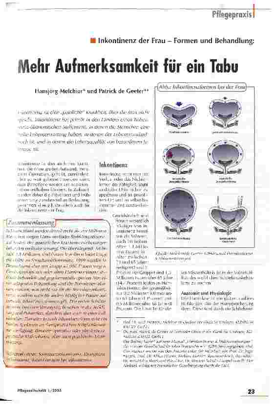 Vorschauseite 1: Mehr Aufmerksamkeit für ein Tabu