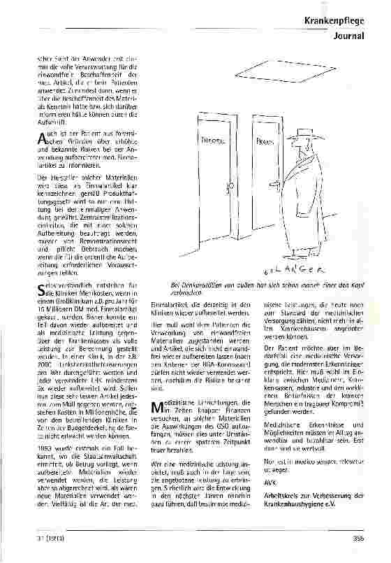 Vorschauseite 2: Können sterile medizinische Einmalartikel im Krankenhaus wieder aufbereitet werden?