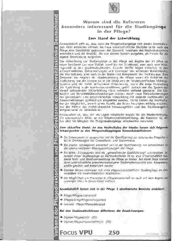Vorschauseite 3: Akademisierung der Pflege - Chance und Herausforderung für das Gesundheitswesen Teil 3: Einkehr der Pflege in die Hochschullandschaft