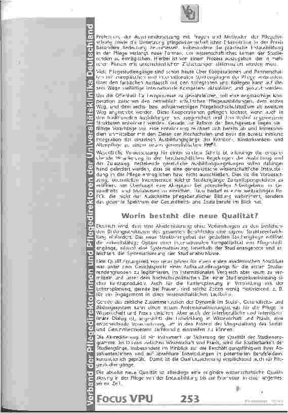 Vorschauseite 6: Akademisierung der Pflege - Chance und Herausforderung für das Gesundheitswesen Teil 3: Einkehr der Pflege in die Hochschullandschaft