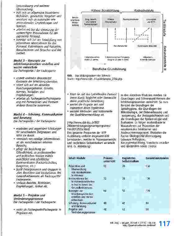 Vorschauseite 2: Hygieneausbildung in der Schweiz: Höhere Fachprüfung (HFP) für Fachexpertin/Fachexperten für Infektionsprävention im Gesundheitswesen mit eidgenössischem Diplom