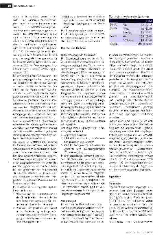 Vorschauseite 2: Hauptprobleme an den Schnittstellen der Versorgung von Patienten mit chronischen Wunden