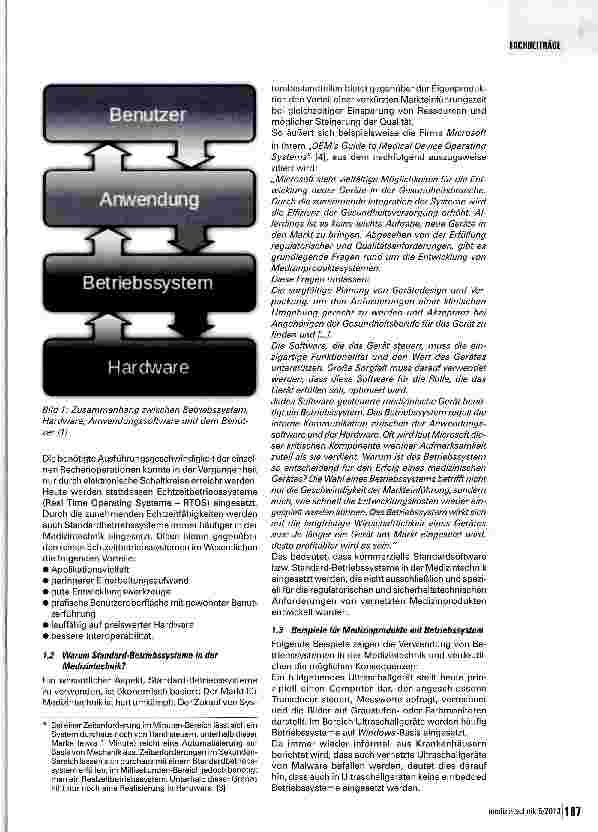 Vorschauseite 2: Computer-Betriebssysteme in der Medizintechnik Teil 1: Erfahrungen und Empfehlungen eines Krankenhauses