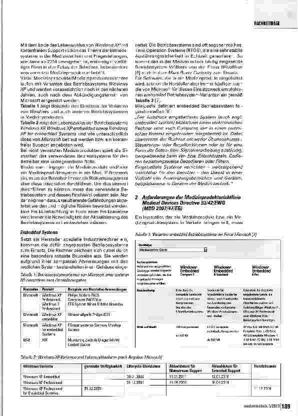 Vorschauseite 4: Computer-Betriebssysteme in der Medizintechnik Teil 1: Erfahrungen und Empfehlungen eines Krankenhauses