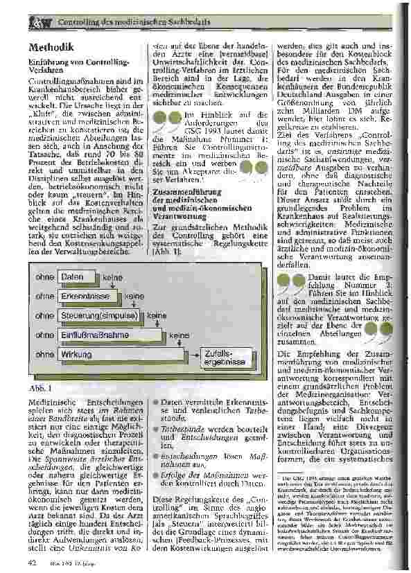 Vorschauseite 2: Controlling des medizinischen Sachbedarfs Kurzfristige Wirkungen durch Kostensenkung