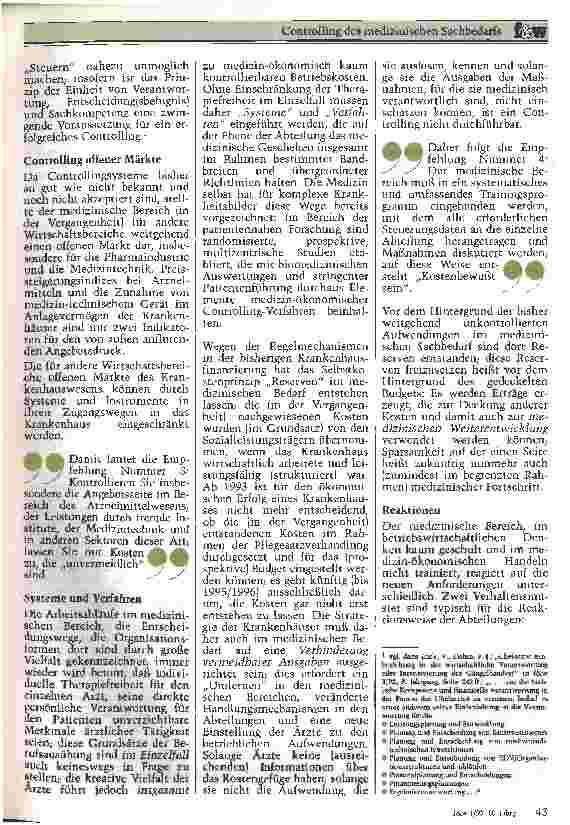 Vorschauseite 3: Controlling des medizinischen Sachbedarfs Kurzfristige Wirkungen durch Kostensenkung