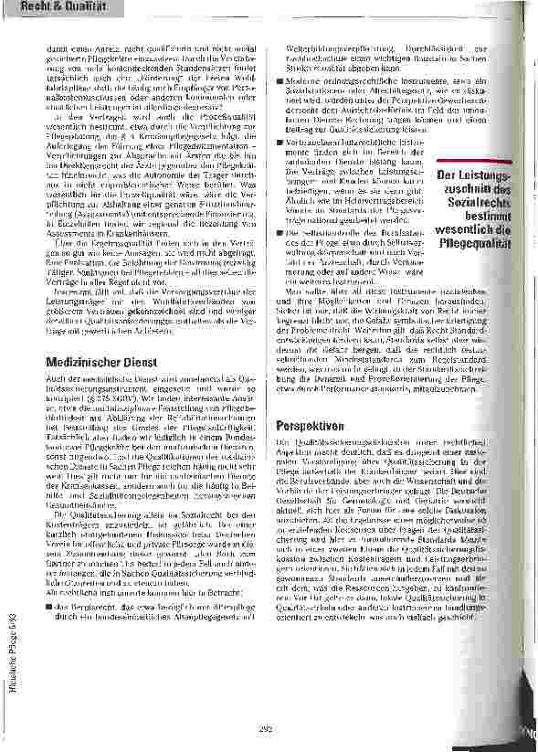 Vorschauseite 6: Das Recht auf Qualität Rechtliche Aspekte der Qualitätssicherung in der Häuslichen Pflege