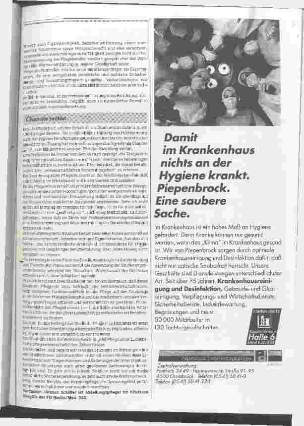 Vorschauseite 2: Es ist mehr nötig als ein gesundes Berufsbewußtsein Erwartungen und Erfahrungen im Pflegestudium