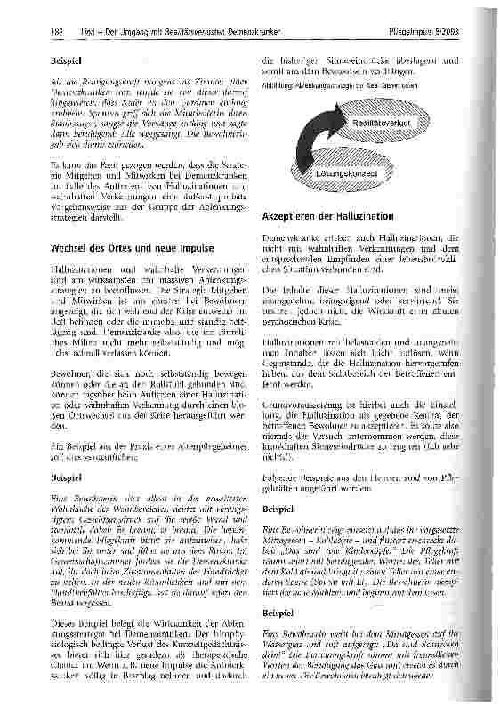 Vorschauseite 4: Der Umgang mit Realitätsverlusten Demenzkranker