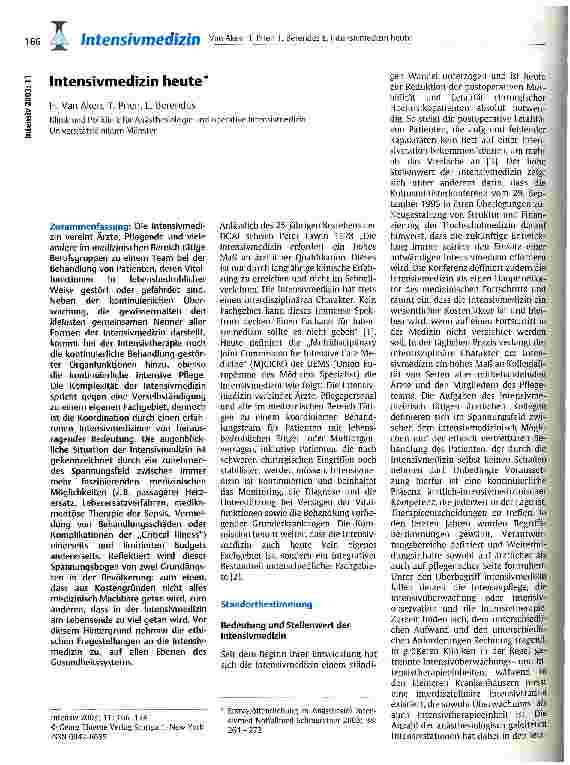 Vorschauseite 1: Intensivmedizin heute