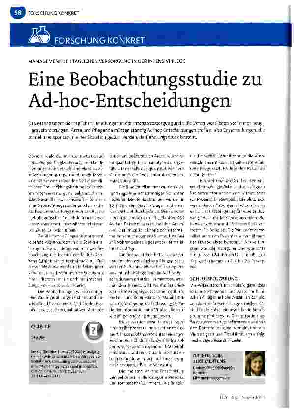 Vorschauseite 1: Eine Beobachtungsstudie zu Ad-hoc - Entscheidungen