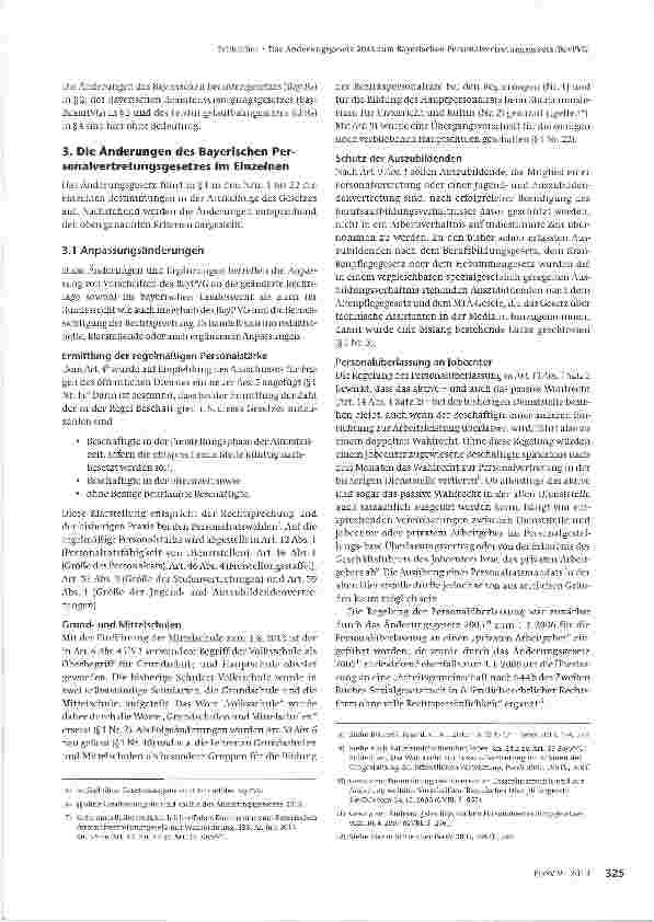 Vorschauseite 2: Das Änderungsgesetz 2013 zum Bayerischen Personalvertretungsgesetz (BayPVG)