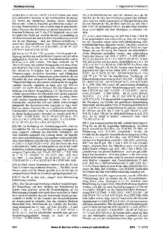 Vorschauseite 3: Entschädigungsanspruch - abgelehnter Bewerber - Benachteiligung wegen Behinderung