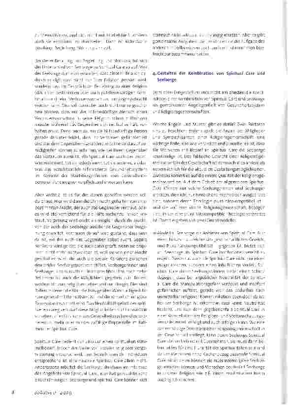 Vorschauseite 3: Zum Verhältnis von Spiritual Care und kirchlicher Seelsorge - ein Diskussionsbeitrag aus Deutschland. ..