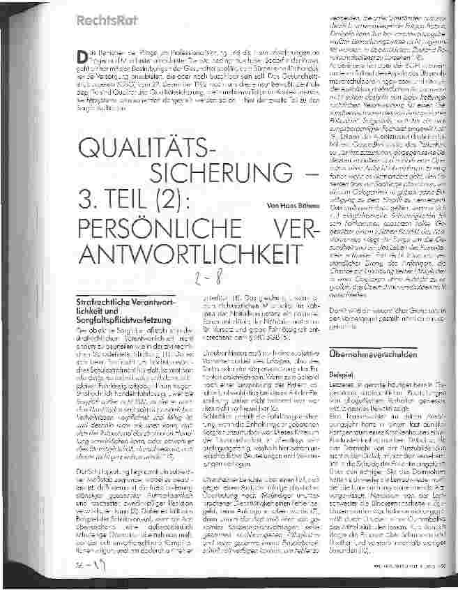 Vorschauseite 1: Qualitätssicherung - 3. Teil (2): Persönliche Verantwortlichkeit