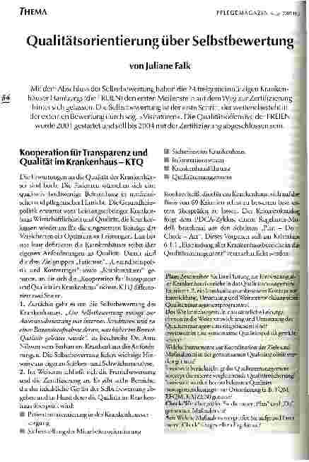 Vorschauseite 1: Qualitätsorientierung über Selbstbewertung