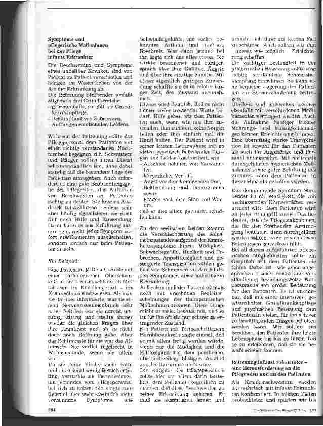 Vorschauseite 2: Thema: Pflege eines Patienten mit unheilbarer Krankheit 4.Braun-Preis verliehen an eine Schülergruppe der Berufl.Bildungszentr.Plaue