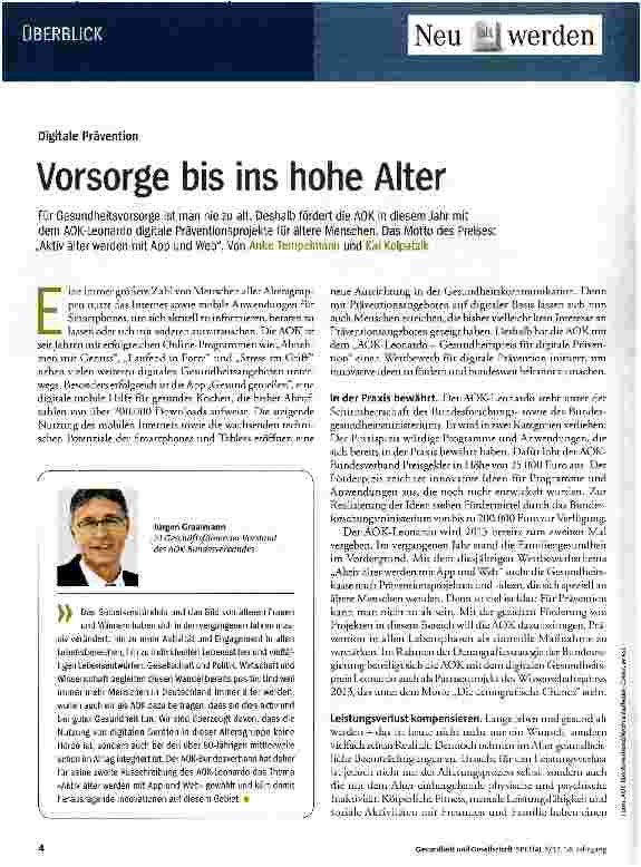 Vorschauseite 1: Vorsorge bis ins hohe Alter